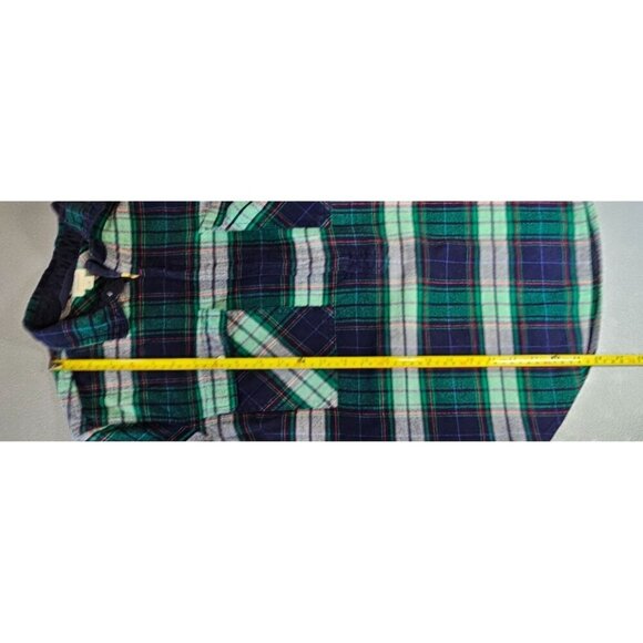 J Crew Womens S Half Zip Buffalo Plaid Popover Shirt Jacket Blue Green - Picture 10 of 11